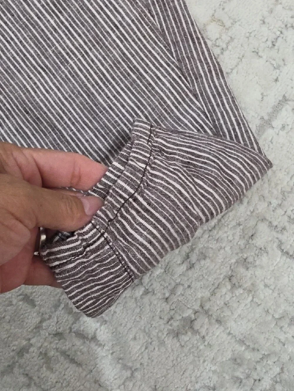 Womens Striped Casual Lounge Pants - Brown/White